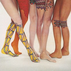 Peter Max Painted Pantyhose For Burlington-Cameo, 1970. 