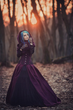 deathlesscat:Photo: Aneta Pawska - Enchanted Stories Model: Blood Betty Corset &amp; dress: Deathless Corsets