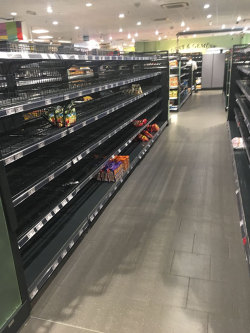 bearwildered:  saltydorkling:  sixpenceee:   When customers walked into Edeka supermarket in Hamburg recently, they were surprised to find that the shelves were almost empty, and the small handful of products that remained were all made in Germany. It