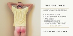 The Cornertime Crew&rsquo;s Tips for a &ldquo;Good Spanking!&quot;’by boybrettToday, take a moment to check out @thekinkygrad‘s Cornertime Confidential blogpost on “What Makes a ‘Good’ Spanking:Check the entire post out here.