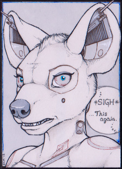 Remember that Sine sketch i started in the stream the other day? Well i liked the head, even though i thought the sketch as a whole wasn&rsquo;t worth continuing. So i made it into a badge :D I haven&rsquo;t made a conbadge for myself in like&hellip;