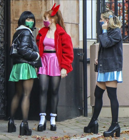 wear-this-for-me-sweetie:  Camila Mendes, Madelaine Petsch, Lili Reinhart.Love these Powerpuff Girls costumes. If I had to choose which to wear I’d have to go fully sissy with pink skirt, red bow and white frilly socks.Which would you go for?
