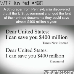 wtf-fun-factss:  How to save the United States 400 million dollars -  WTF fun facts