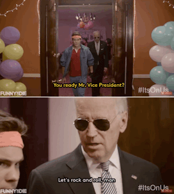therealkingzo:  bando–grand-scamyon:  littledeconstruction:  refinery29:  Joe Biden crashed a college party in this new #ItsOnUs PSA explaining why sexual assault is *everyone’s* problem Could vice president (and part-time TV actor) Joe Biden sneak