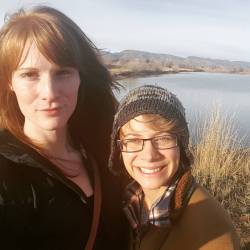 melody-lanes-naked:  Morning walk! #queer #couple  #lgbtq #redhead #mountains