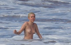 hotcelebshd:  Miley Cyrus Topless in Hawaii HQ Pictures ALL PICTURES: Click