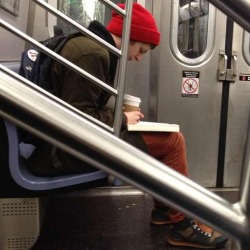 Lasfloresdemayo:  Puzzling-Puzzle:  Michael Cera Calmly Reading On The Train   Hey