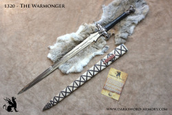 art-of-swords:  The Warmonger - Barbarian SwordMaker(s): Darksword ArmoryThis sword was the most complicated piece the makers have made to date. While the guard and pommel are crafted from solid bronze, the blade is forged from 5160 High Carbon Steel,