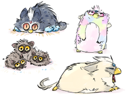 luxtempestas:  last night i was briefly talking about furbies and agreed that they should be interpreted as miniature, flightless griffins  ‘furbies’ are opportunist desert insectivores that may also eat some plants or carrion. resembling the build