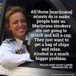 candied-corpse: republicanidiots:   macgregorsiolalpin: Drunks run stop signs!Stoners wait for them to turn green! Sometimes they wait like an hour for it but still.   I’d still like neither of you to drive please.    I always liked Cathy Lanier