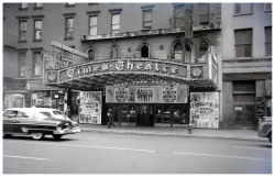 STRIPS AROUND THE WORLD  •  SINNER-AMA BURLESKVintage photo from 1955 highlights the elaborate marquee of the ‘TIMES Theatre’; which was located on 8th Avenue near 41st Street, in New York City..    