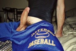 txguy25:  Baseball cock look at how big those balls are. And that thick cock I bet chicks were all over him  Fuck me please??