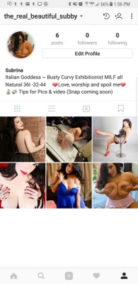 beautifulsubby:  Here we go… the real deal.  Dont fall for fake accounts.  I dont have my Snap set up yet or my wishlist.  I will keep you posted.  Okay, so go follow me.  Also, what kind of content can I share on IG…  so new so share tips please.