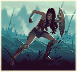 leandrofranci:Animated version of my Wonder Woman in No Man’s Land illustration :)