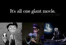 catiescutiecorner:  noplacelikedisney:  mortisia:  1. Frankenweenie (2012)2. Corpse Bride (2005)3. The Nightmare Before Christmas (1993)     IM NOT THE ONLY ONE WHO NOTICED THIS 