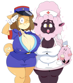 thatothersupahsayainsonic2guy: bungee-gumu:  Officer June and Nurse Sheep Mom @supahsayainsonic2 My twitter  CUTE AS FUCK  ;9