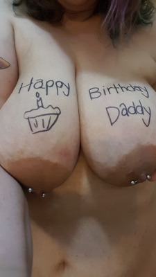 takingprincess: kinkytomyverycore: Belated birthday wishes for my Daddy What a sweet, sweet princess. That’s a lucky Daddy.  “Happy Birthday Daddy”