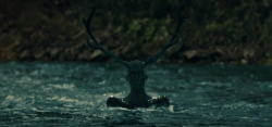 meganmachine:  I’m just laughing because it’s like OOOH CREEPY WENDIGO RISES FROM THE WATER! but in reality it’s just some guy standing in a river holding up a wendigo cut out  