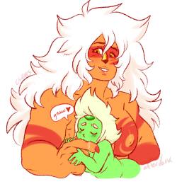 So someone sent me an ask about my headcanon of Peridot’s oral fixation, suggesting that she probably lightly nibbles on Jasper or Lapis (mostly Jasper)’s fingers as relaxation measureYes&hellip;good, very good
