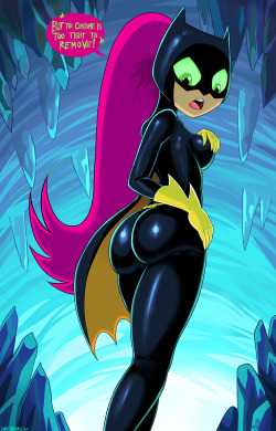 spazkidin3d:  shadbase:  New Starfire post on Shagbase. Based on the episode of “Teen Titans Go” where she wears the Batgirl suit. See the alternate versions with her butt exposed at Shagbase.   