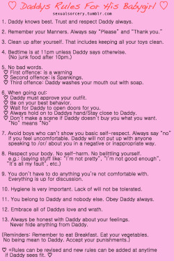 sexualsorcery:  ♡ These rules are set in stone for my Little Princess ihatepinkypie ♡
