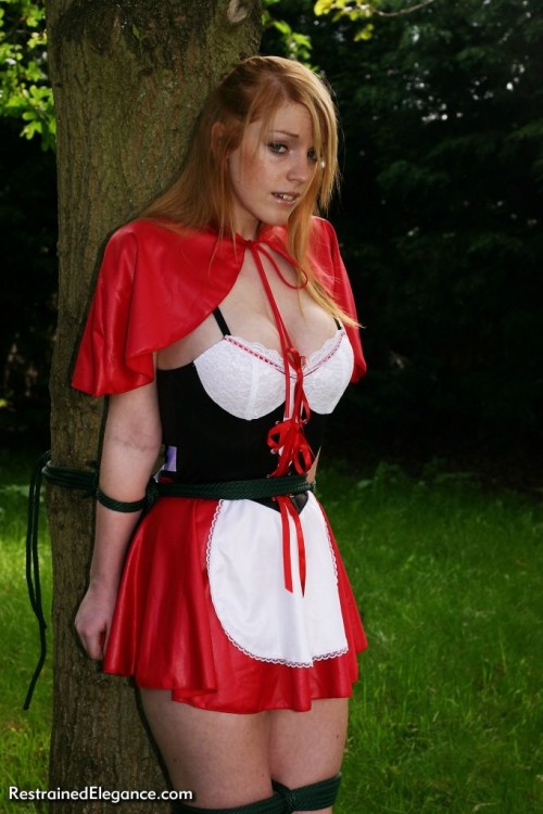 graybandanna:  Little Red Riding Fi tied to a tree 