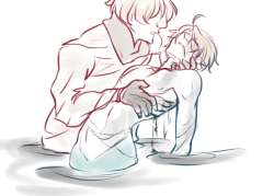 shieunni:  Bluhhh little doodle break from all the work I’ve been bogged down with ///OTL I forgot that Mertober was a thing! /w\ I guess this could be about Alfred swimming into oil-polluted waters and Ivan finds him on the brink of suffocating in