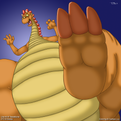 DTZ from Above by Teaselbone, colored by meA commissioner who wishes to remain anonymous asked me to color this image by Teaselbone of a mega-sized DTZ, With their permission, here it is!The original line art for this image can be viewed by clicking THIS