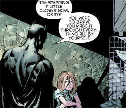 cleverrobot:valwing:exvind:justiceleaque:Hi, Clair. I’d like to come in and talk with you. Would that be all right?This is the Batman we need to see more often. The one who remembers what it was like to be a scared child, one who knows how to handle