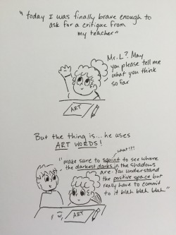drawsome-dreamer:  Another spontaneous comic, this time from a lesson I learned today. I’ve always had a really hard time asking for help on school (and especially personal things like art critiques) but learned that getting help doesn’t have to be