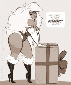   Jasper SU - Purrrfect Quartz - Cartoon PinUp Commission Sketch  Have a purrrfect and Happy Christmas Eve :)  Newgrounds Twitter DeviantArt  Youtube Picarto Twitch   