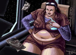 pardonmewhileipanic:  ray-norr:Sitting in a spaceship, eating snacks, getting fat.  *gasps* i love it