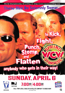 wcwworldwide:  [This Day in WCW History] WCW Spring Stampede Took Place in Tupelo, Mississippi [April 6th, 1997]Amazing to see The Four Horsemen represented on a PPV advert, especially during the middle of the whole New World Order’s reign over WCW.