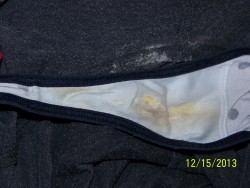 Hervagwashere:  Worndirtypanties:  Anon Submission: “Stained Panties Thru To Inside