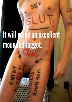 sirlockdown:  A mounded faggot can find satisfaction in service.  I wanna be labelled like this