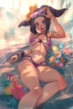 xa-colors:  Juri from Street Fighter ! Drawing I made for a UdonEntertainment Book : http://www.udonentertainment.com/blog/news/preview-street-fighter-swimsuit-special-1#prettyPhoto Made with paint tool saï. My youtube Channel   &lt; |D’‘‘‘