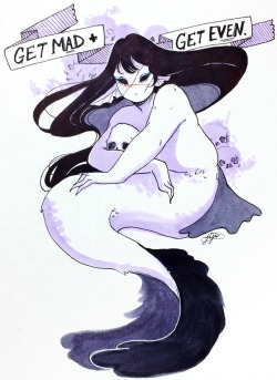 jijidraws:  ♡ MERMAY! Part 1 ♡I had a great time exploring negative shapes this Mermay. All originals are up for sale on my new site:♡ JIJI.storenvy.com ♡