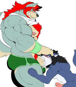 bkbrianart:Flat art ComissionHeheh a see even little wolfs cant resist the meat :P