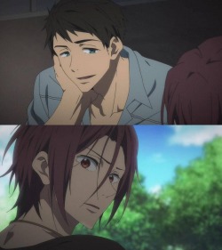 amasianotaku:  The way Sousuke looks at Rin is soo cute ~ &lt;3