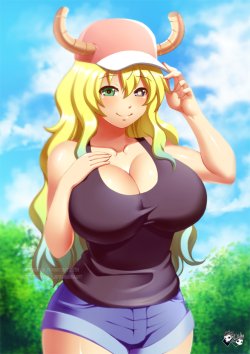 jadenkaiba:   “Shouta-kun~! Let’s go strolling~!”Lucoa the Quetzalcoatl from Kobayashi-san Chi no Maid Dragon/Ms. Kobayashi’s Dragon MaidWikia Time: She is a former dragon goddess and an old friend of Tohru. She was exiled from her seat of goddess