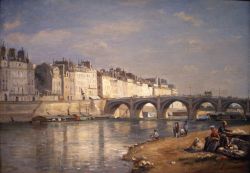 Stanislas Lépine (Caen 1835 - Paris 1892); Pont de la Tournelle - Paris, 1862; oil on canvas, 55 x 40 cm; National Gallery of Art, Washington DC.