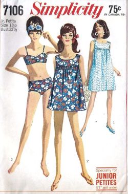 theswinginsixties:  1960s Simplicity beach wear sewing pattern illustrations. 