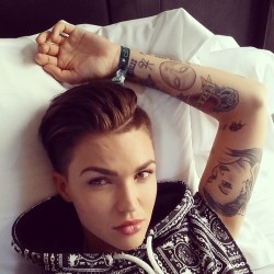 em3rgen-c:  rubyrosestella:   “I am very gender fluid and feel more like I wake up every day sort of gender neutral.”. -Ruby Rose  I love you  She&rsquo;s my girlfriend and she doesn&rsquo;t even know it yet.