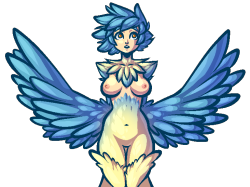 lucianite:  daspyorno:  art trade.  Gooorgeous!  I like me some harpies! Especially if they got those wide, egg-bearing breeder hips. Yum! 