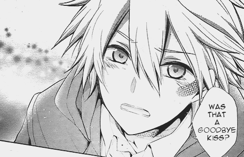 shirobabee:  NO. 6 Chapter 35 { 1 / 2 } { Their lips overlapped.  It was a searing, but gentle, passionate kiss. "Was that a... goodbye kiss?" "A vow." Nezumi smiled. "Reunion will come, Shion." } Translation and scans: x / x  :(♥
