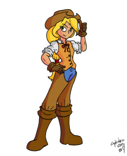 I finally coloured a humanized Applejack drawing I drew a few weeks ago. I have no idea what to draw, so I’m just colouring some older stuff. 