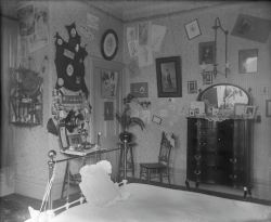 yesterdaysprint:  Man’s bedroom, Oakland, 1904 