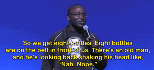 the-real-seebs:  stand-up-comic-gifs:  He’s just mad because he can’t acquire all the apple juice that I’m acquiring. (x)  That is a very powerful story. Also, that really is an incredible price on apple juice. 