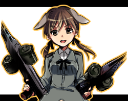 good-dog-girls:  Dog Girl Spotlight: Gertrud Barkhorn of Strike Witches (ゲルトルート・バルクホルン, Gerutorūto Barukuhorun?) is a veteran witch of the 501st Joint Fighter Wing, originating from Karlslandand attached with the Karlsland Air