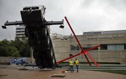phroyd:    Construction crane falls on museum — and everyone just assumes it is art  That kid who sat in the back of your art history class and asked “but … what is art?” is going to have a lot of thoughts on this.Investigators are looking into
